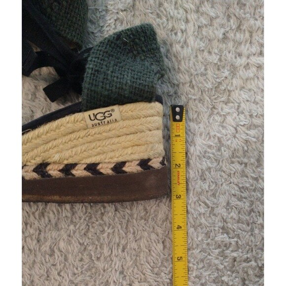 Ugg espadrille lace tie front Wedge sandal Size 6 Y2K Boho Hippie - Picture 10 of 11